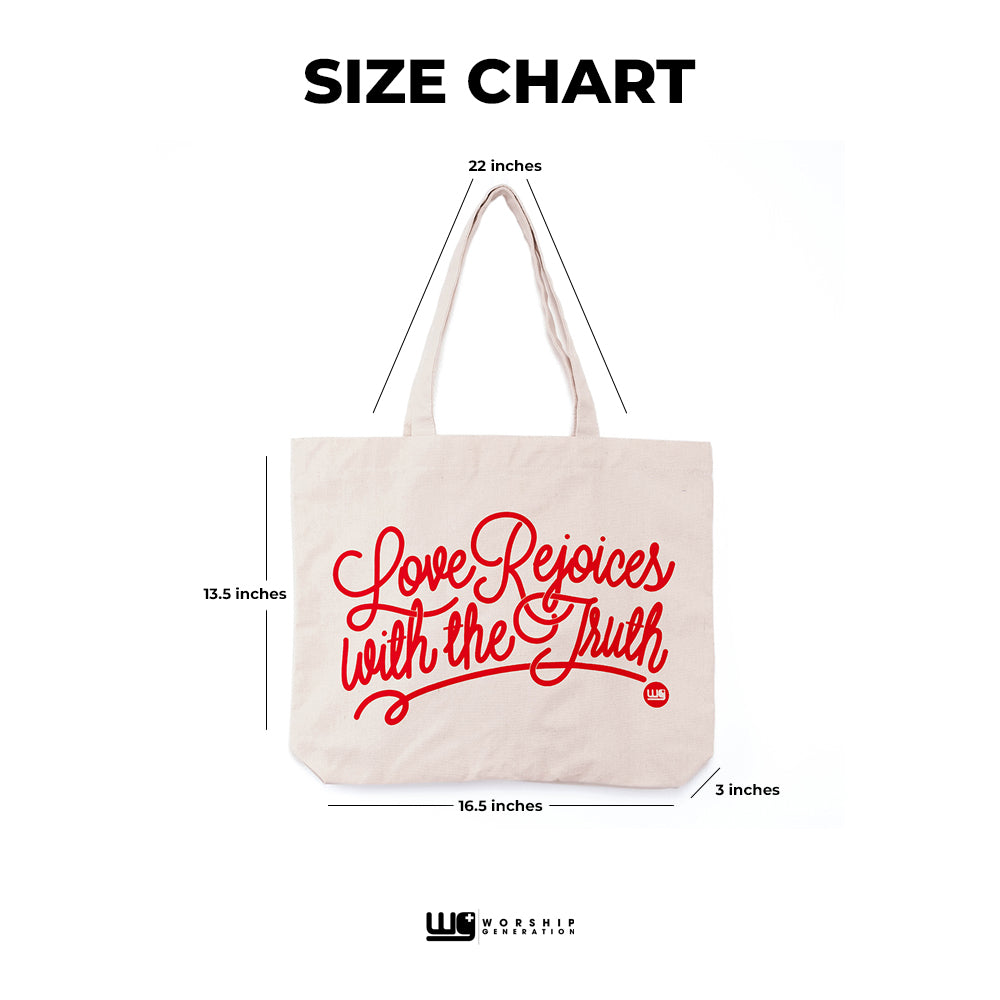 Love Rejoices With The Truth | Tote Bag