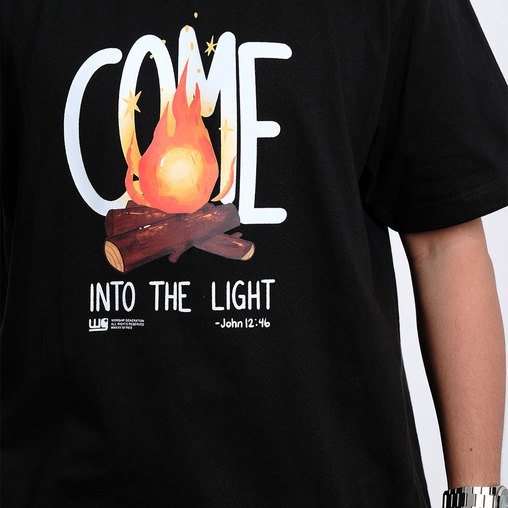 Come Into The Light | Black T-Shirt