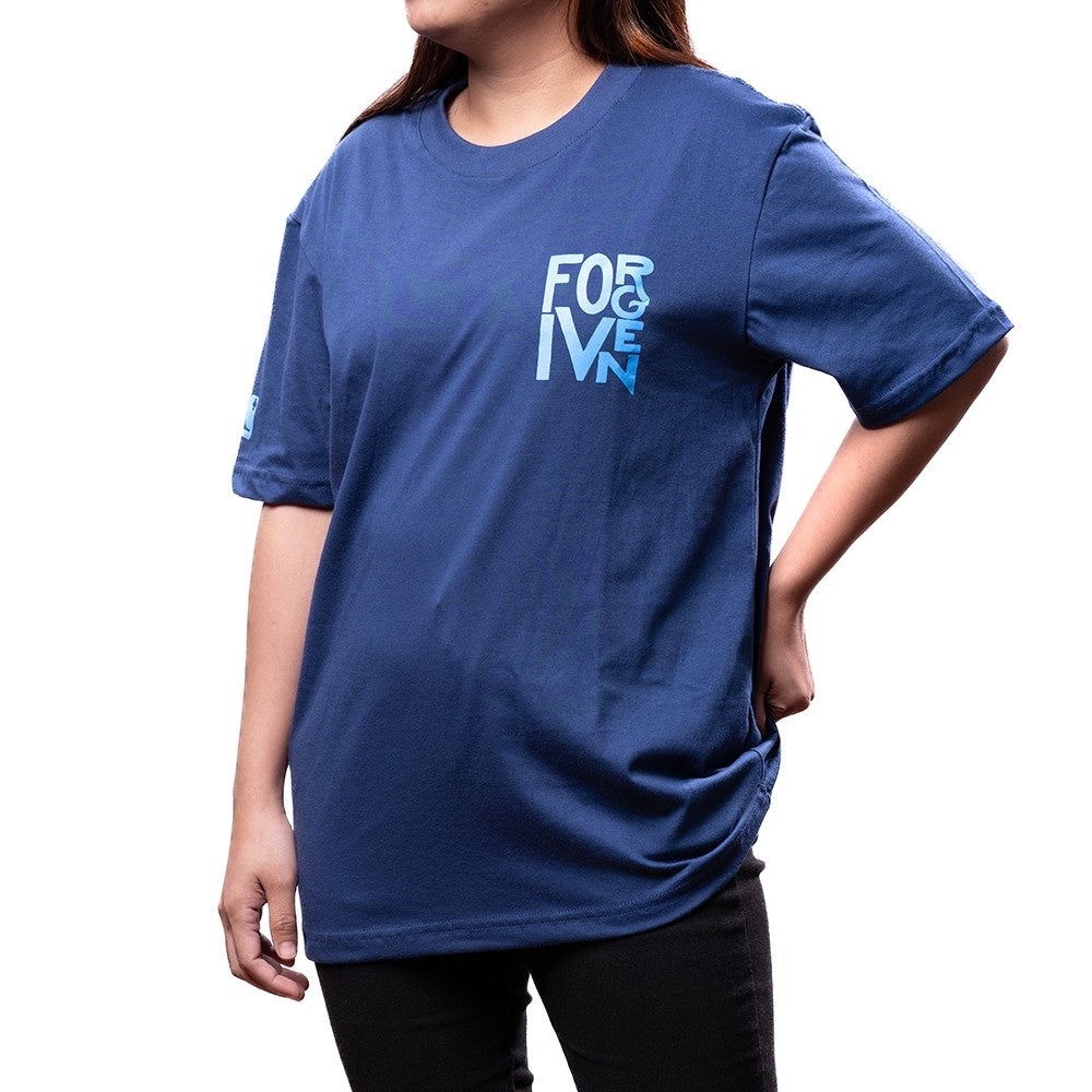 Forgiven Long Tee | Navy Blue