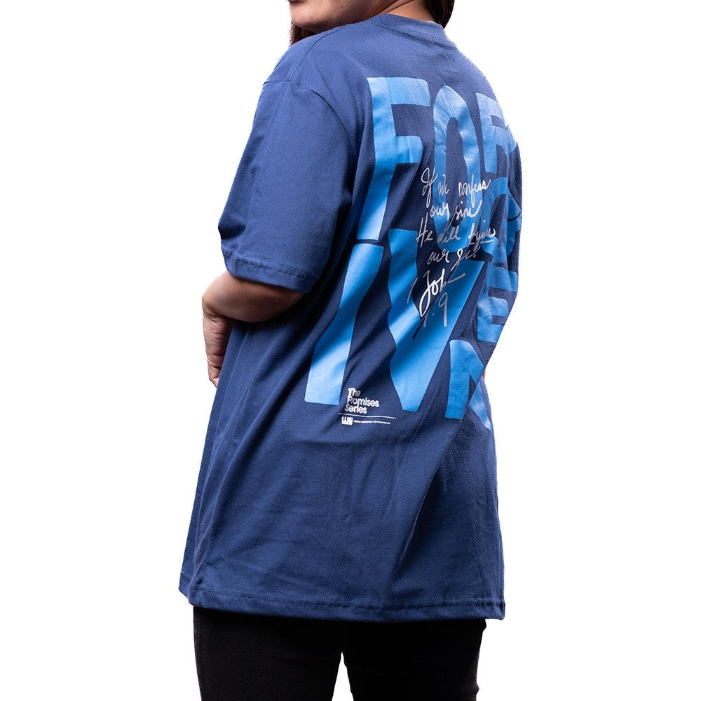 Forgiven Long Tee | Navy Blue