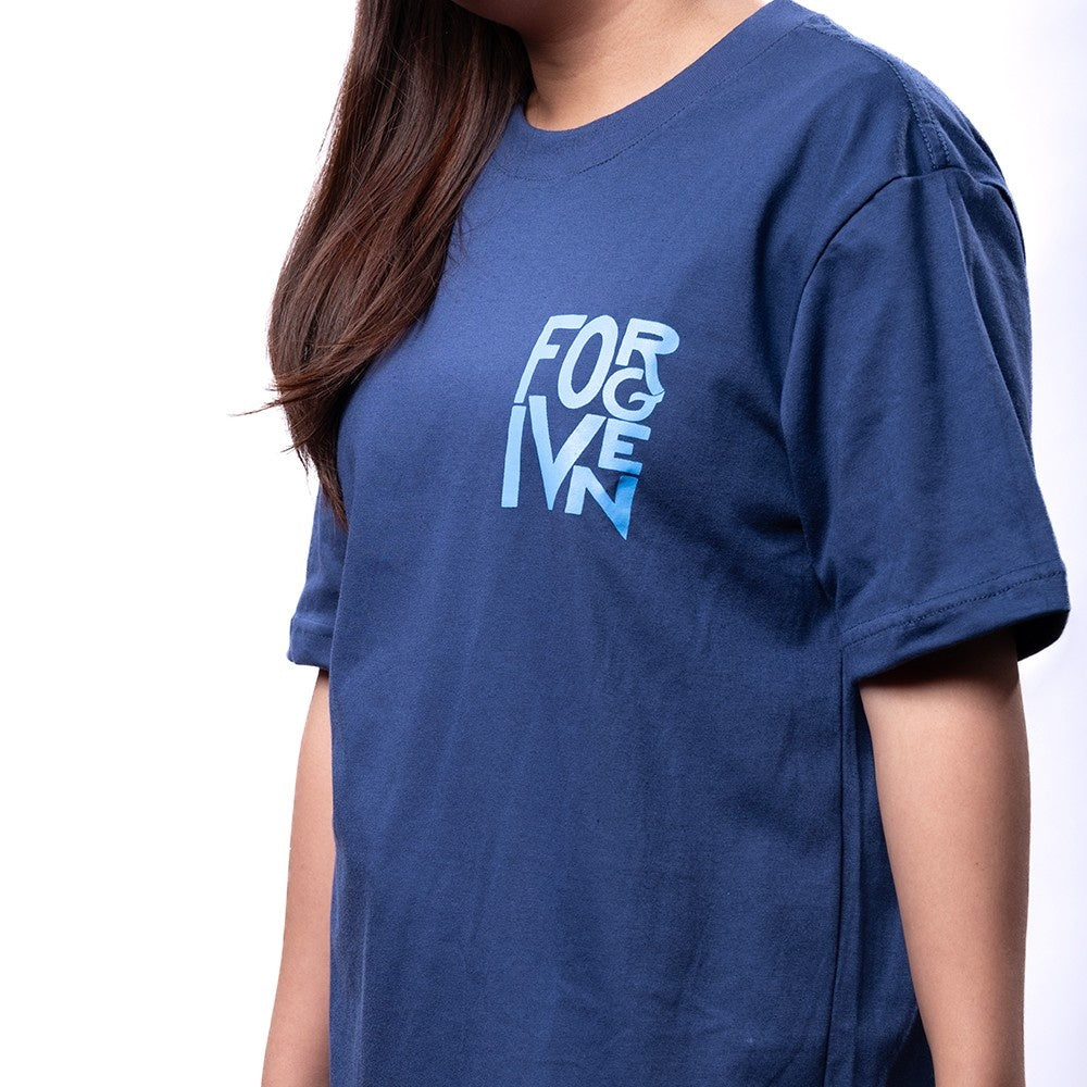 Forgiven Long Tee | Navy Blue