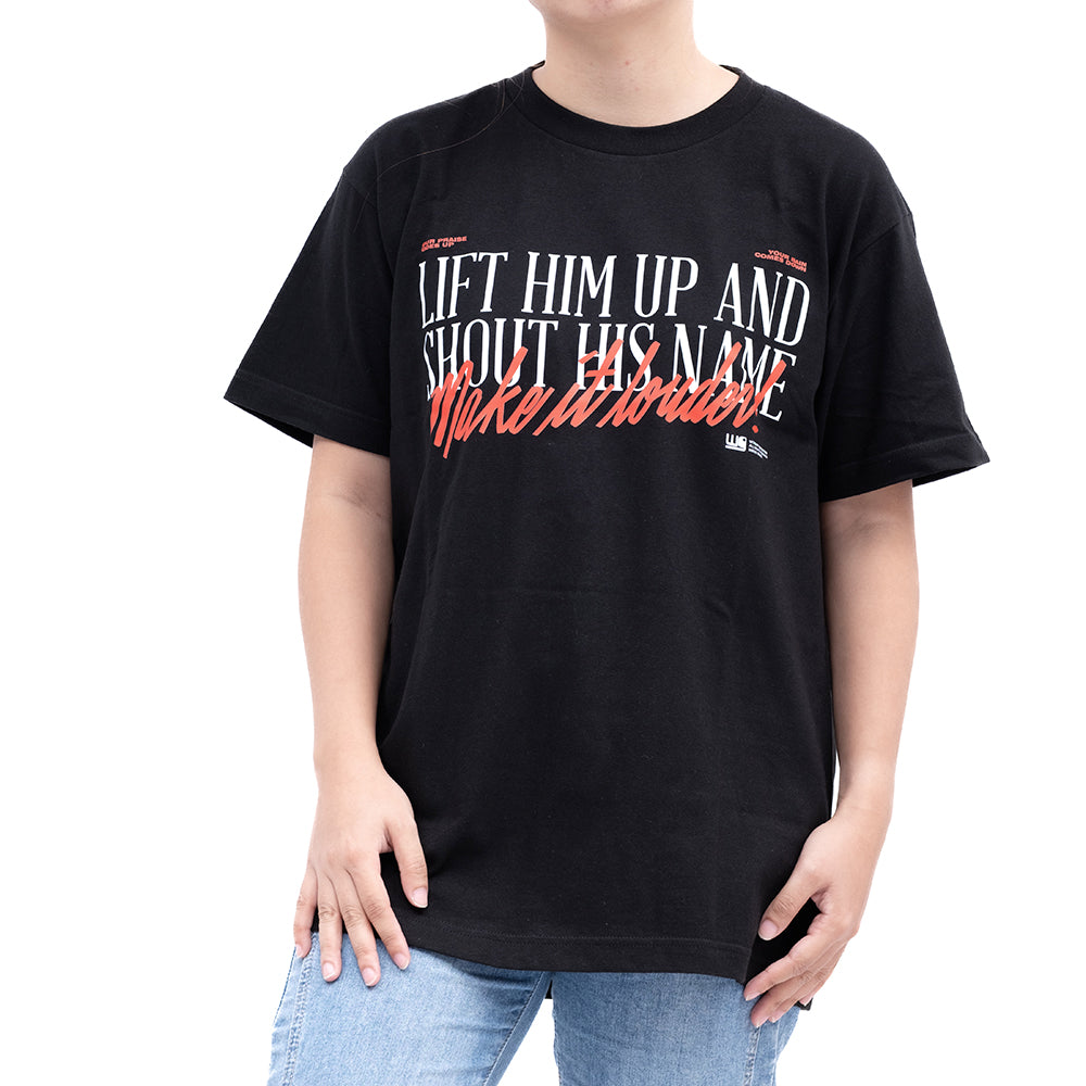 Shout His Name | Worship Tees Black