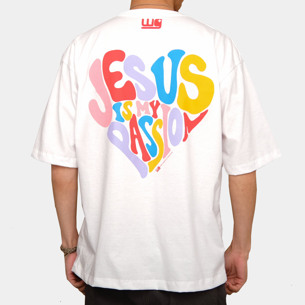 Jesus Is My Passion White Oversized Box Tee