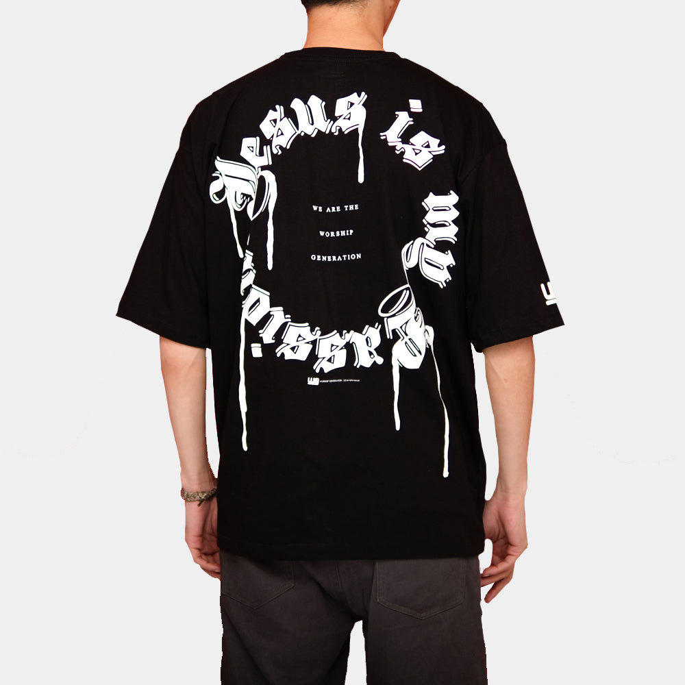 Jesus Is My Passion Black Oversized Box Tee