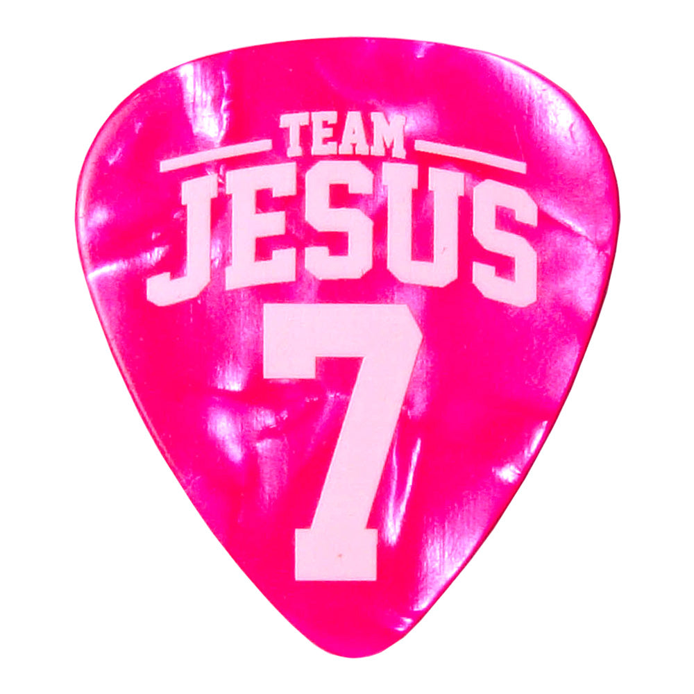 Guitar Pick Team Jesus Pink