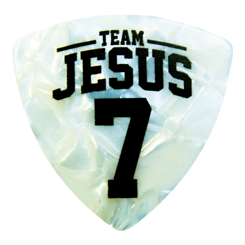 Guitar Pick Team Jesus White (Bass)