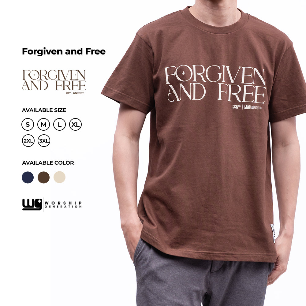 Forgiven And Free | Brown T-Shirt