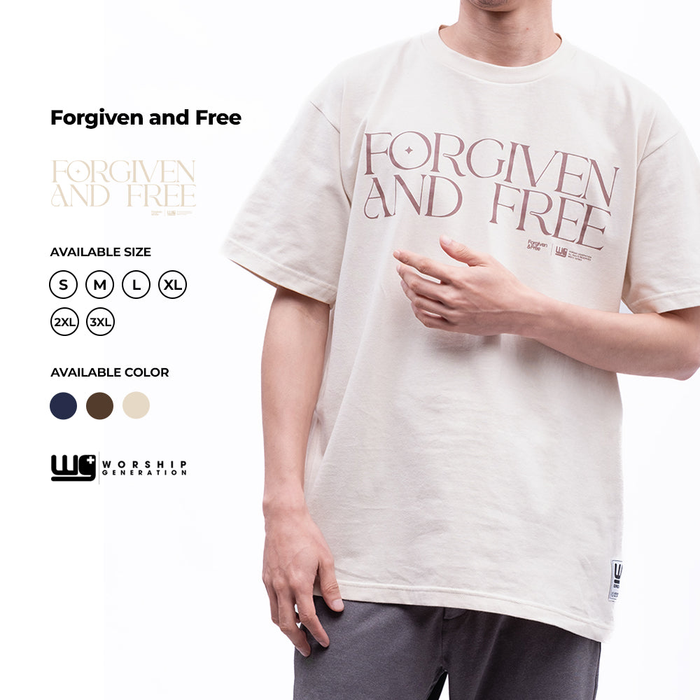 Forgiven And Free | Light Beige T-Shirt