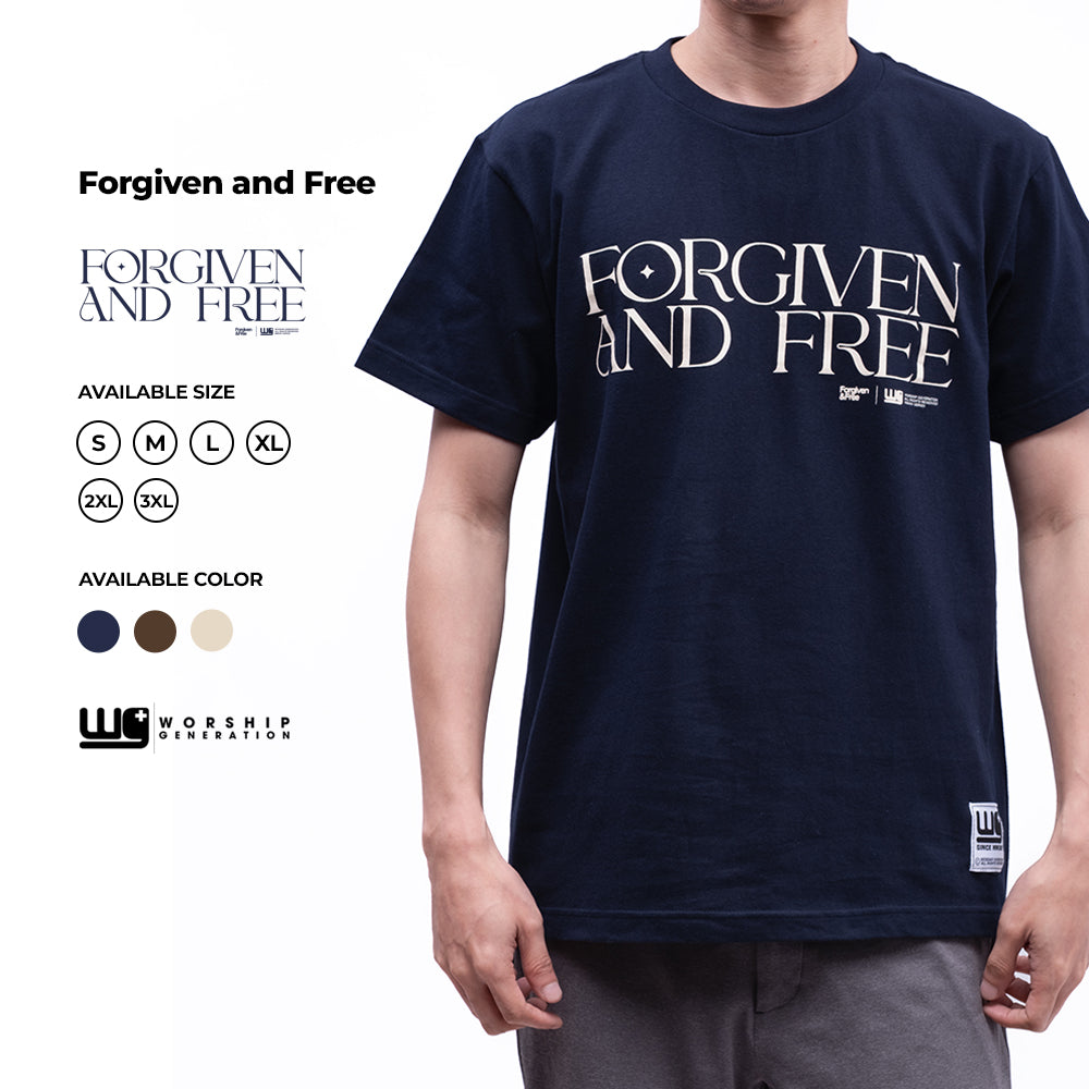 Forgiven And Free | T-Shirt Navy Blue