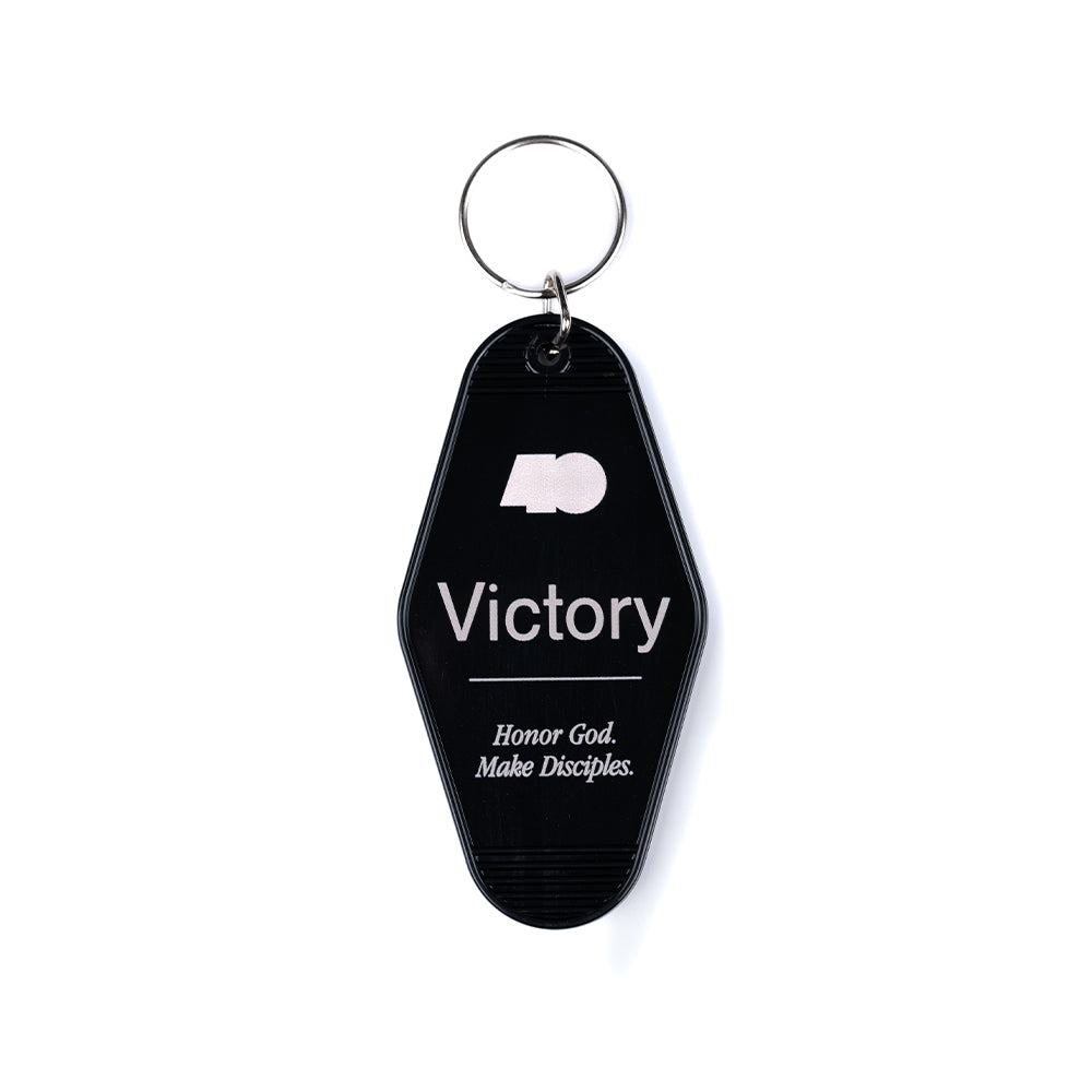 Victory Honor God Make Disciples Black Keychain