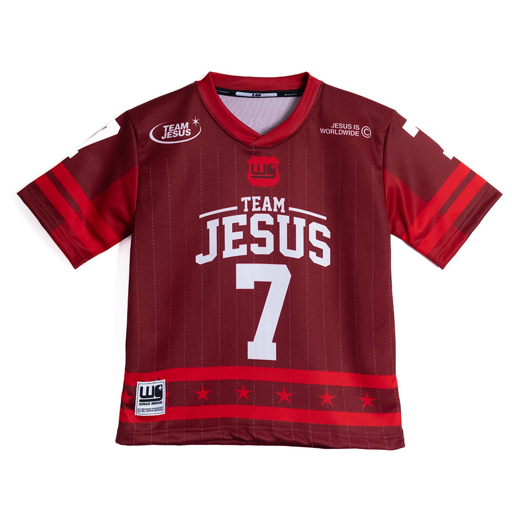 Team Jesus Classic Red | American Football Jersey Kids & Adults
