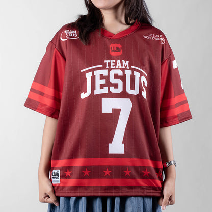 Team Jesus Classic Red | American Football Jersey Kids & Adults