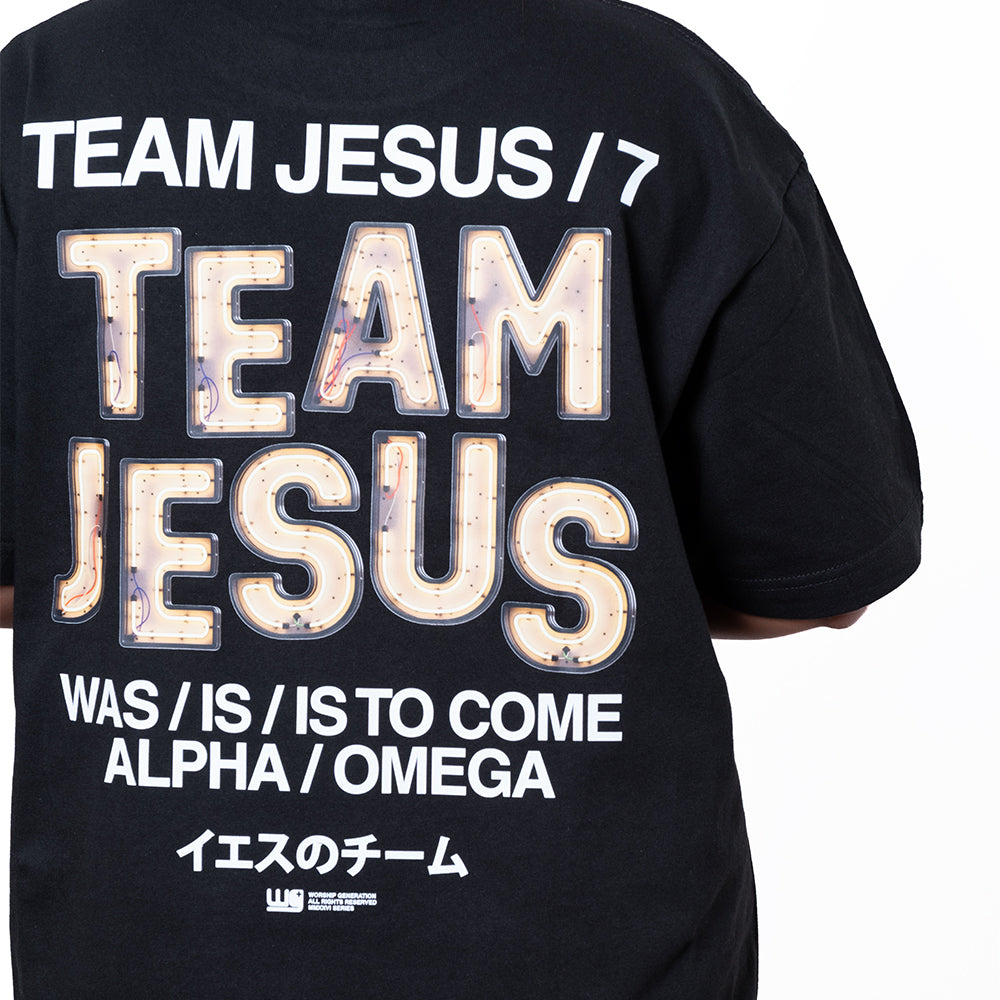 Team Jesus Neon Light | Black T-Shirt