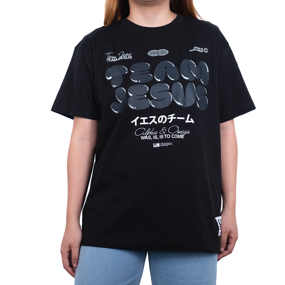 Team Jesus | World Wide Black On Black T-Shirt