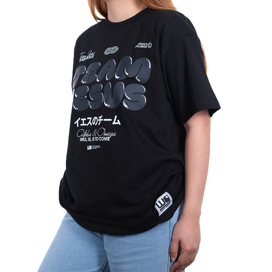 Team Jesus | World Wide Black On Black T-Shirt