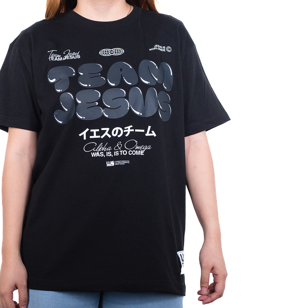 Team Jesus | World Wide Black On Black T-Shirt