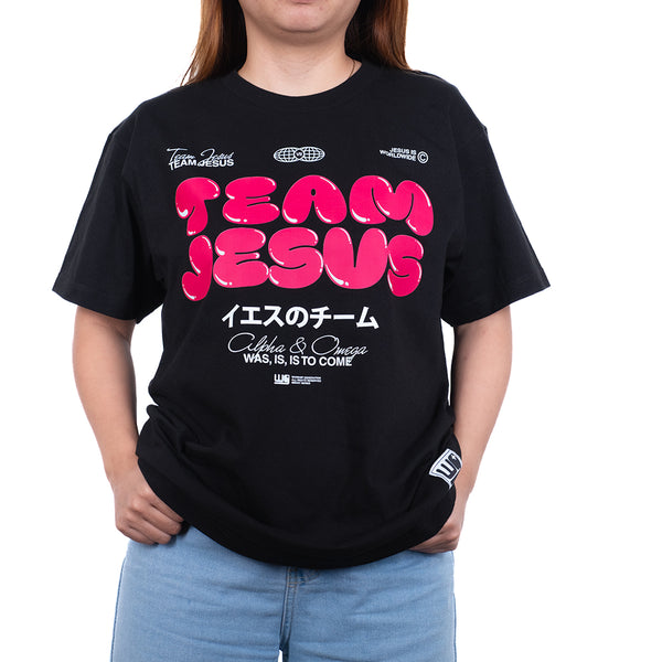 Team Jesus | World Wide Black/Pink T-Shirt – Worship Generation