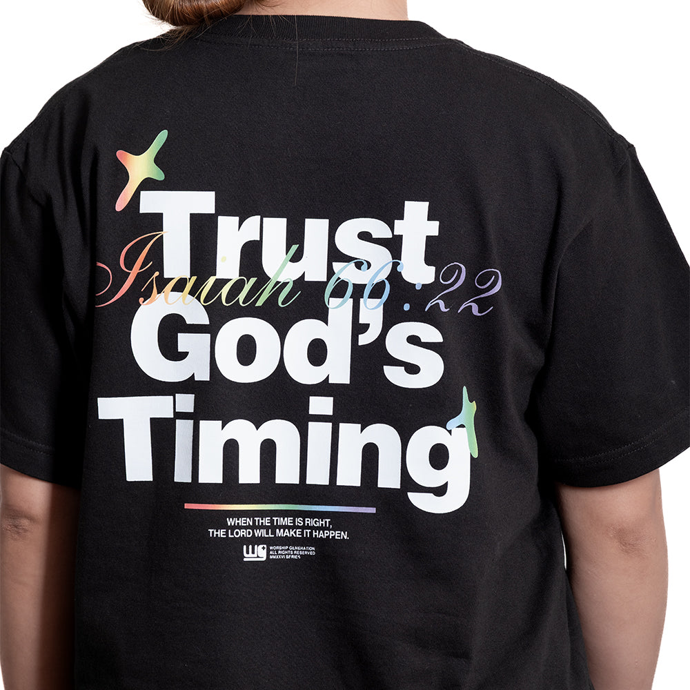 Trust God's Timing | Black T-Shirt