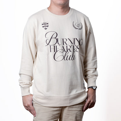 Burning Hearts Club | Cream Sweatshirt