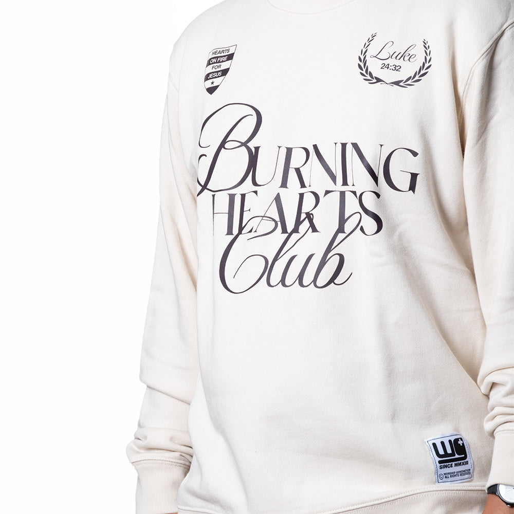 Burning Hearts Club | Cream Sweatshirt