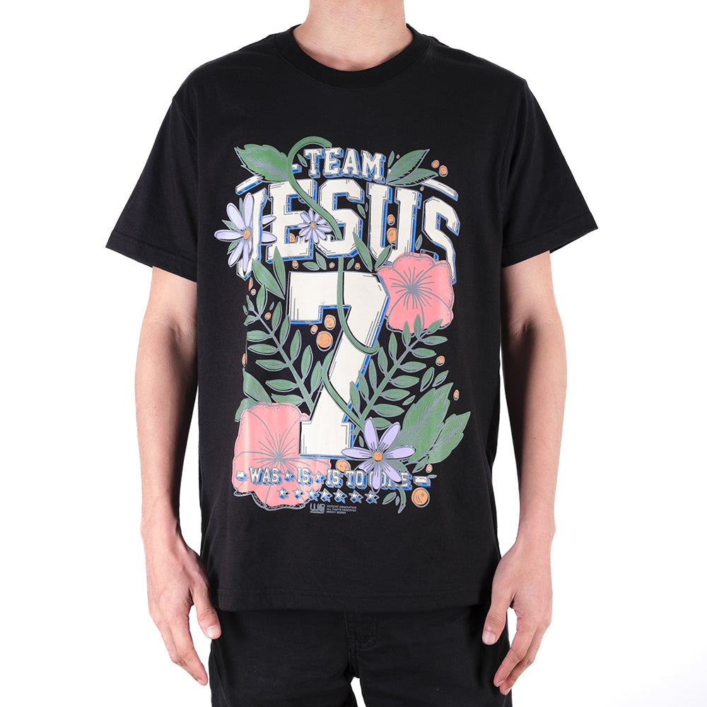 Team Jesus 2024 Flower Black T-Shirt