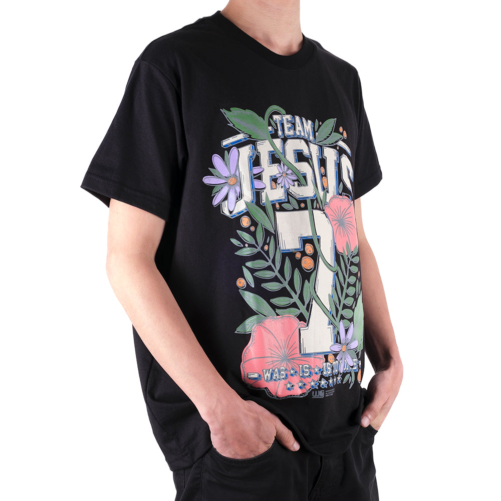 Team Jesus 2024 Flower Black T-Shirt