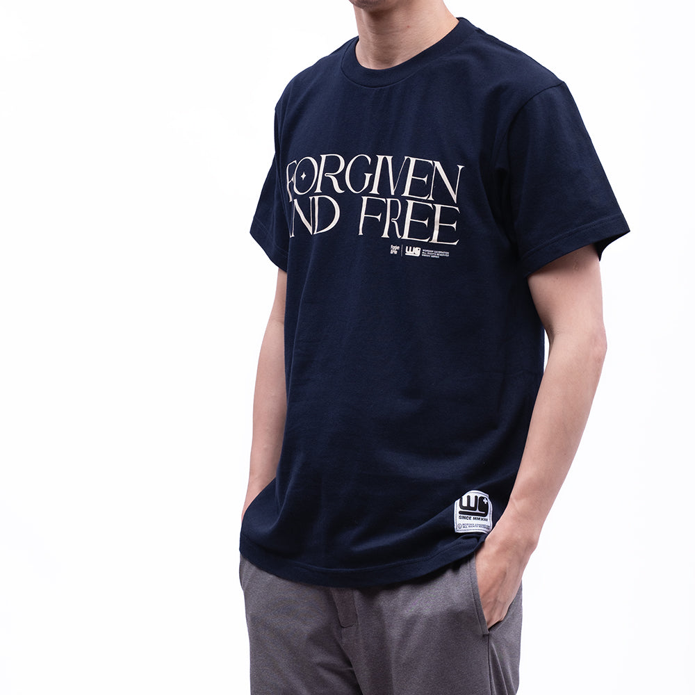 Forgiven And Free | T-Shirt Navy Blue – Worship Generation