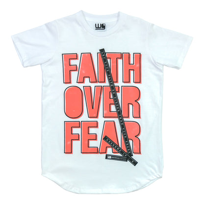 Faith Over Fear White Long Tee
